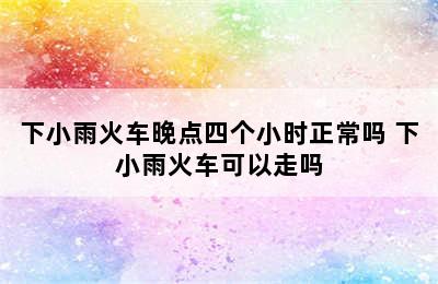 下小雨火车晚点四个小时正常吗 下小雨火车可以走吗